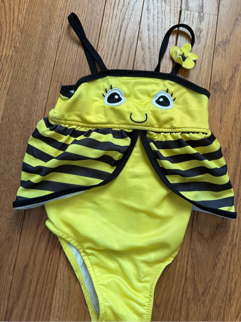 Amazon Kids Yellow & Black Bee One-Piece Swimsuit